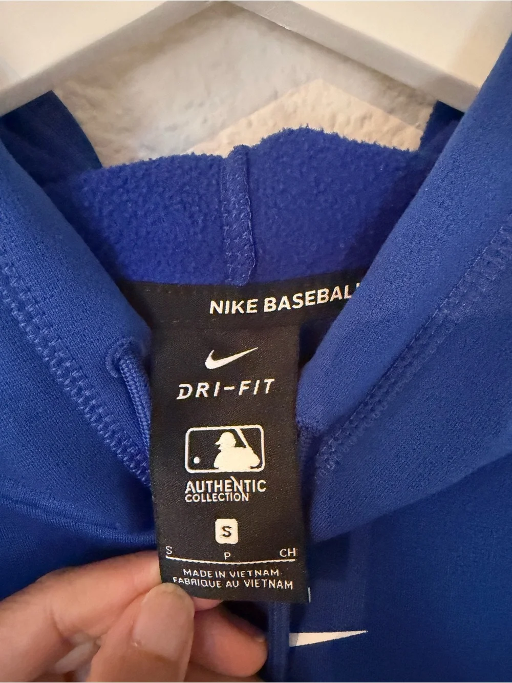 Nike Royal Blue Cubs Baseball Pullover Hoodie-men’s small